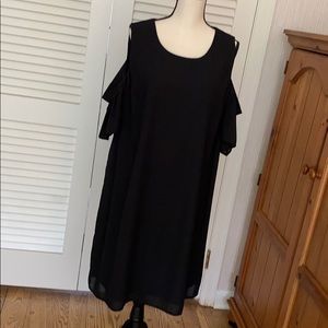 City Streets ruffled cold shoulder dress